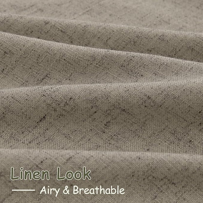 Mocha Linen Curtains 90 Inch Length 2 Panels Set - Image 5