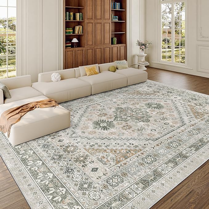 8x10 Area Rugs for Living Room, Large Washable Rug, Dining Room, Low Pile - Image 4