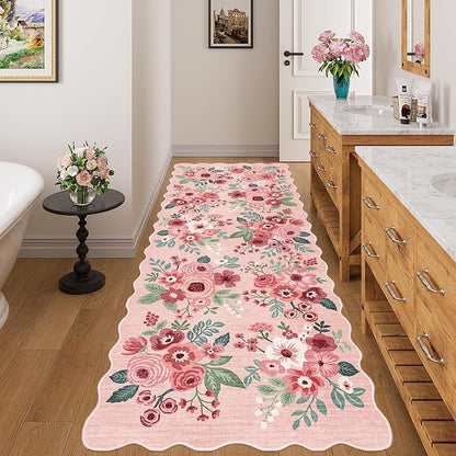 DUKINO 3x8 Kitchen Runner Rug, Soft Floral Washable Rug - Image 3