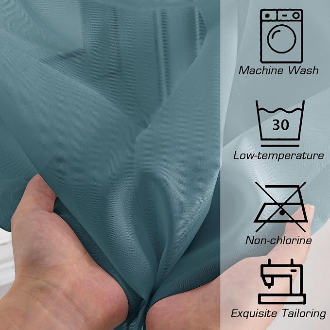 Sheer Curtains, 63 inch Length Set of 2, Rod Pocket Light Weight Voile Curtains - Image 4
