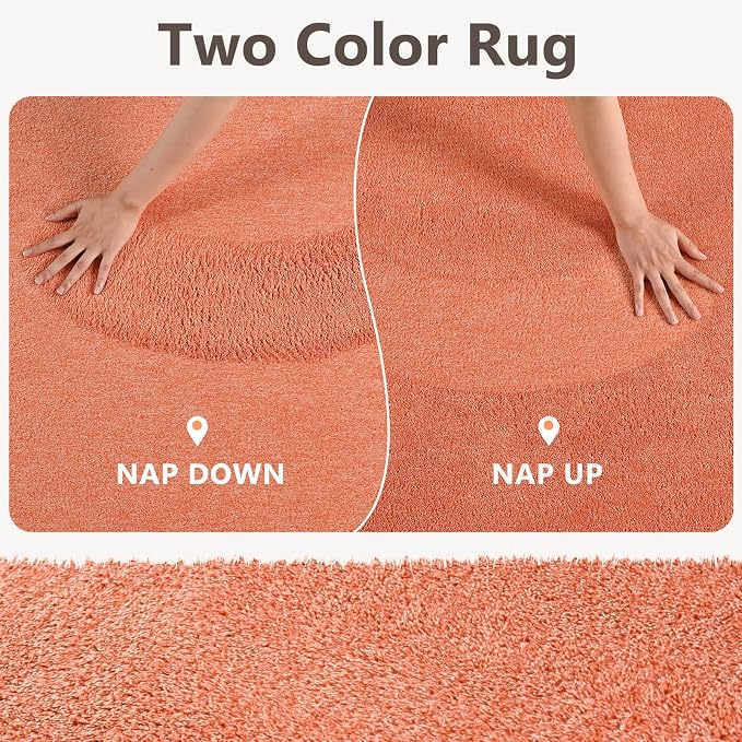 2x10 Orange/White Runner Rug Washable Non-Slip - Image 9