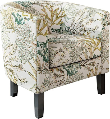 BELLEZE Living Room Chair, Linen Round Accent Barrel Chair, Club Tub Sofa Chair - Image 6