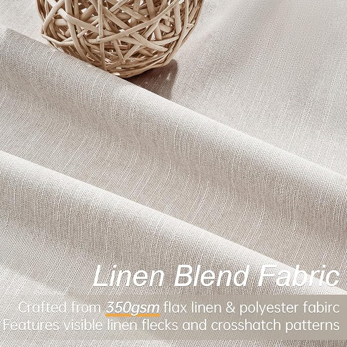 Beige Color Blackout Curtains 90 Inch Long 2 Panels, Back Tab Pleated Heading - Image 2