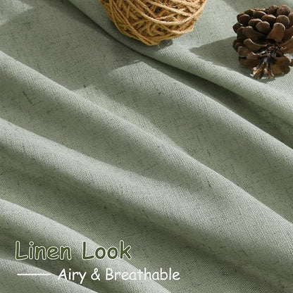 Desert Sage Linen Curtains 84 Inch Length 2 Panels Set - Image 5