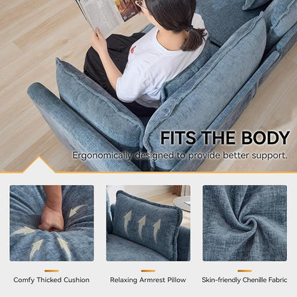 147'' Oversized U Shaped Cloud Sectional Sofa, Chenille Deep Seat Couches - Image 4