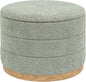 Round Storage Ottoman with Tray Lid, Folding Chenille Fabric Footrest with by ZOLANOful