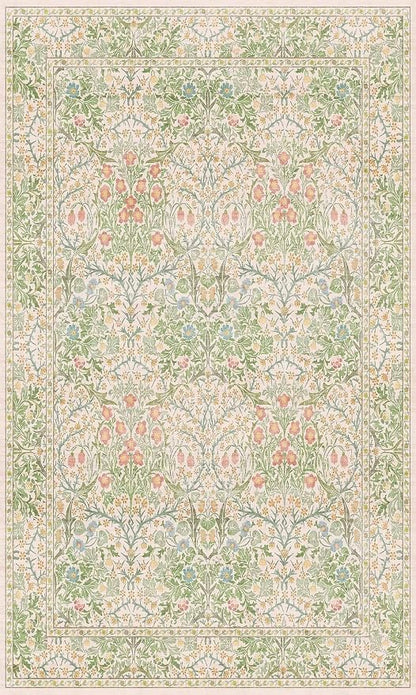 Washable Neutral Floral Living Room Rug, 3x5 Area Rugs - Image 9