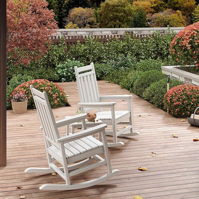 GarveeLife Poly Lumber Rocking Chair Outdoor Set of 2 - Image 6