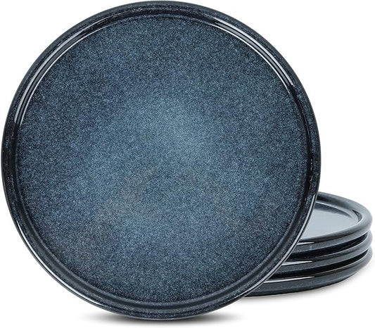 Stone Lain Eden 4-Piece Dinner Plate Set Stoneware, Dark Blue