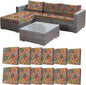 CALBODE 12Pcs Stretch Patio Cushion Cover, Bohemian Geometric Pattern | by CALBODE