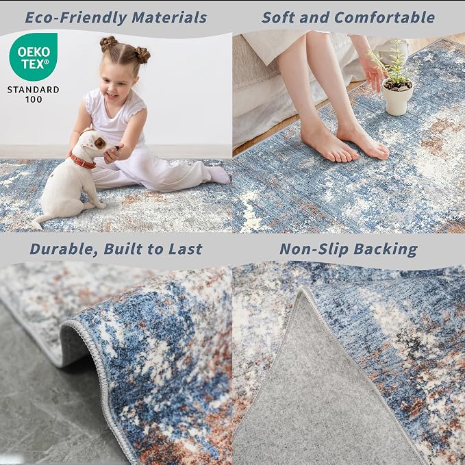 4x8 Washable Indoor Entryway Rug – Non-Slip Rubber Backed Floor Mat - Image 5
