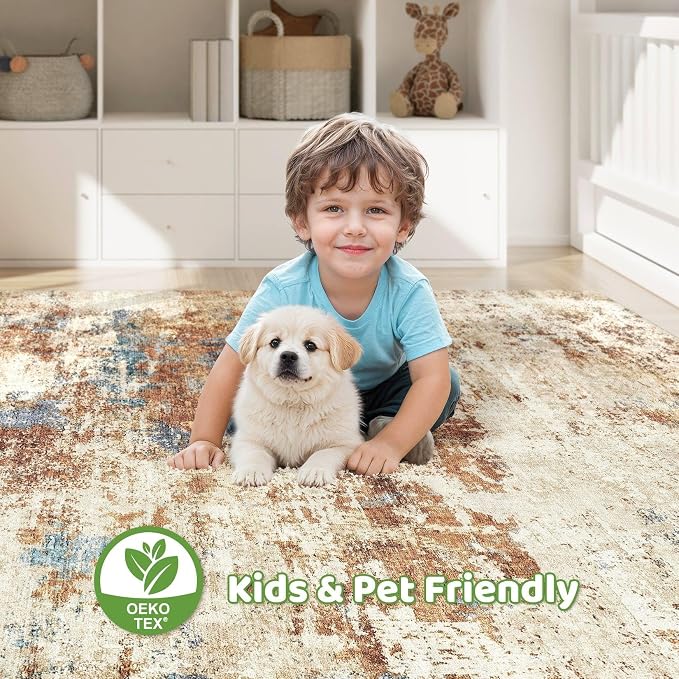 LOONGRUG 8x10 Area Rugs Washable Large Neutral Modern Living Room Rug | - Image 7