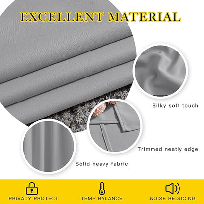 NICETOWN Blackout Silver Grey Living Room Curtains - Image 4