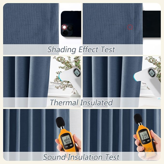 100% Blackout Curtains 96 Inch Length 2 Panels Set - Image 5