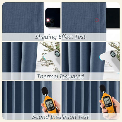 100% Blackout Curtains 96 Inch Length 2 Panels Set - Image 5