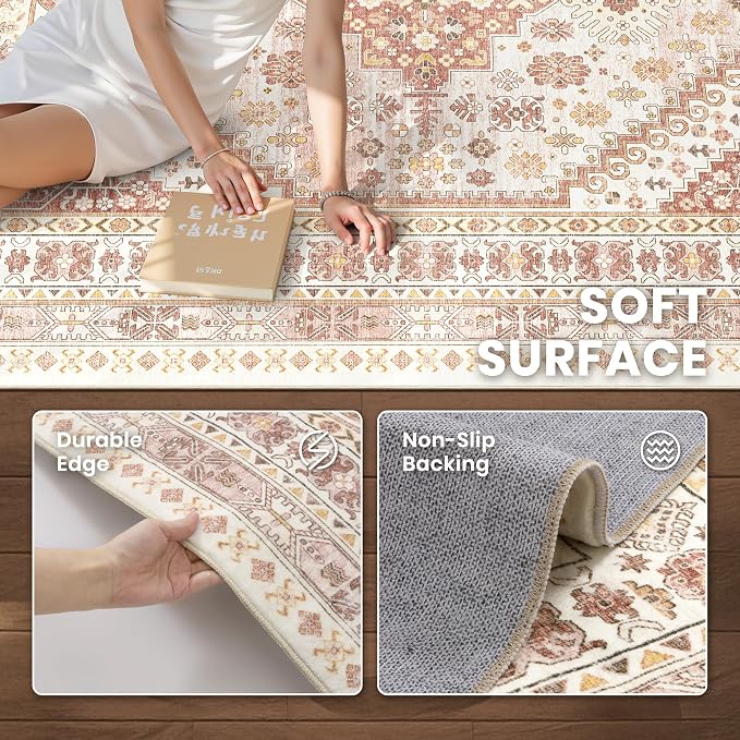 8x10 Area Rugs for Living Room, Large Washable Rug, Dining Room, Low Pile - Image 6