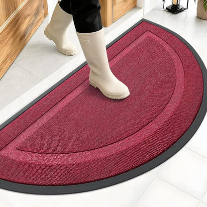 OLANLY Half Circle Front Door Mat Outside 47x23 All-Season Rubber Doormat | by OLANLY