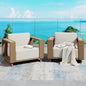 SUNSHINE VALLEY 2 Pieces Patio Furniture Set, Outdoor Rattan Wicker Armchairs by SUNSHINEVALLEY