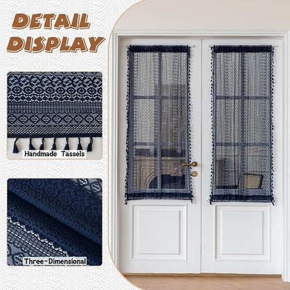 Sutuo Home Navy Blue French Door Curtains - Image 2