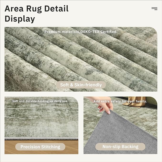 Soalmost Abstract Rug 5x7 Washable Area Rugs - Image 6