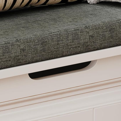 ECACAD L-Shape Wood Shoe Storage Bench - Image 6