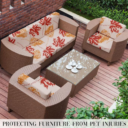 8Pcs Outdoor Cushion Covers, Elastic Patio Cushion Covers | Washable, - Image 6