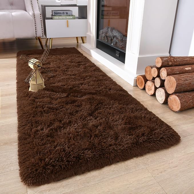 Chicrug Soft Runner Rug for Bedroom Living Room Plush Fluffy Rug 2x10 | Shag - Image 8