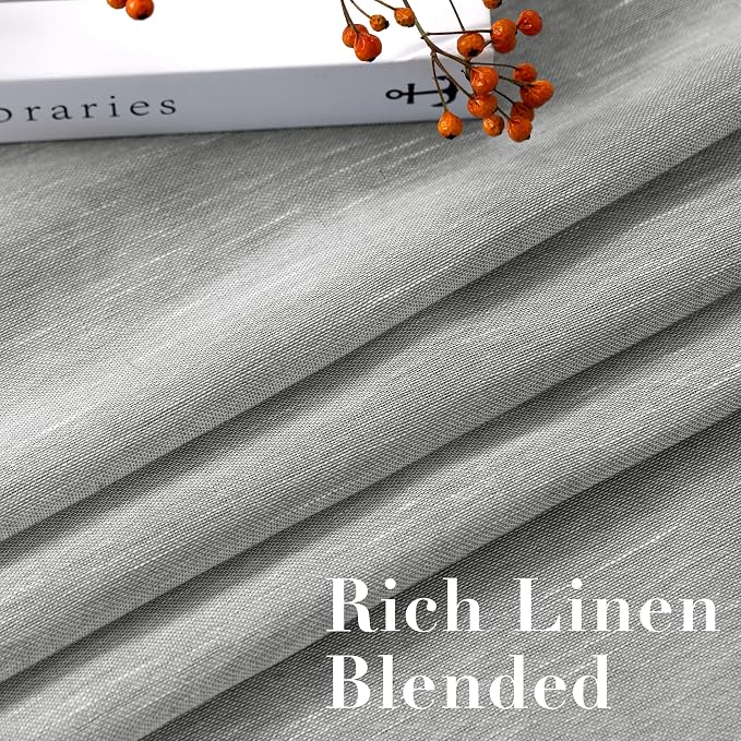 H.VERSAILTEX Ultimate Natural Effect Linen Semi-Sheer Curtains, Nickel Grommet - Image 4