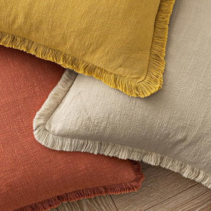 MIULEE Linen Decorative Fall Euro Throw Pillow Covers Burnt Orange 24x24 | Set - Image 4