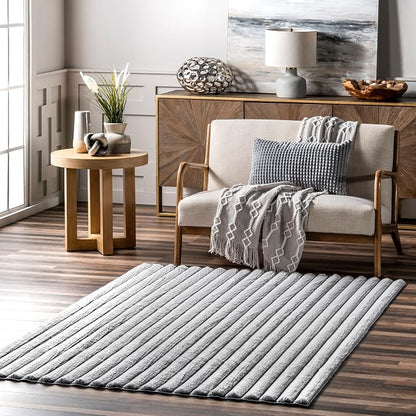 nuLOOM SuperiorWash Collection Kai Silver, Fluffy and Cozy, High Traffic by nuLOOM