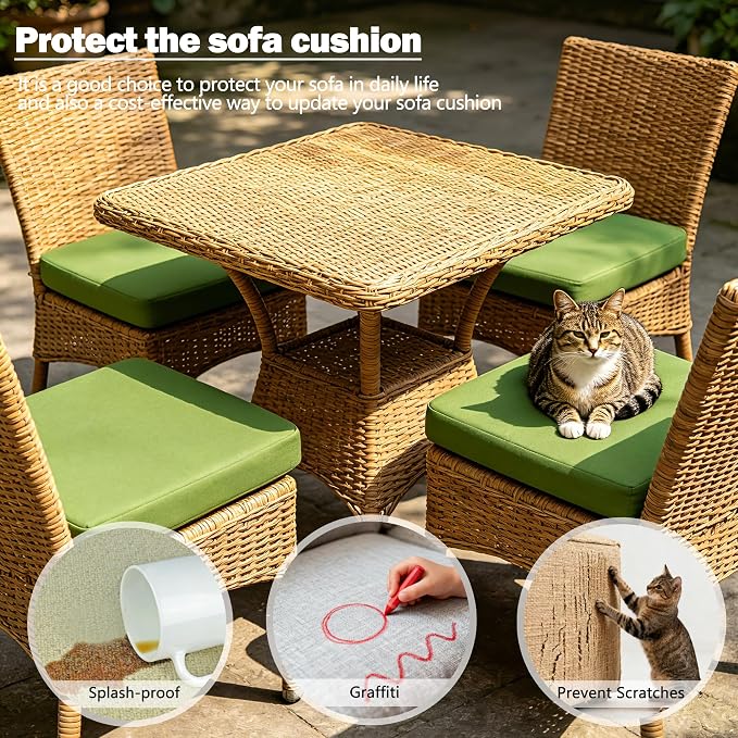 Sqodok Outdoor Cushion Covers 21x19 inch, Wicker Chair - Image 7