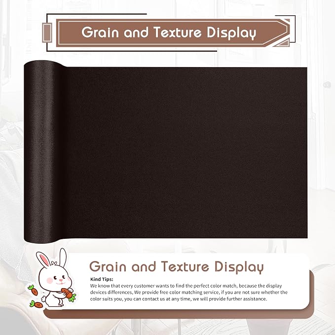 KING MOUNTAIN Leather Repair Patch, 16 x 60 Inches self Adhesive Leather Repair - Image 2