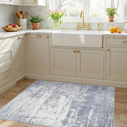 Washable 3x4 Kitchen Area Rugs: Abstract Stain-Resistant Sink Rug Non-Slip - Image 6