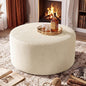 BSHOMGI Round Ottoman, Corduroy Ottomans Foot Stool, 27.5" Pouf Footstool by BSHOMGI
