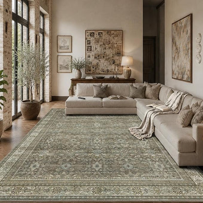 Schweek 8x10 Area Rug Brown Grey Washable Neutral Rugsfor Living Room | Non by Schweek