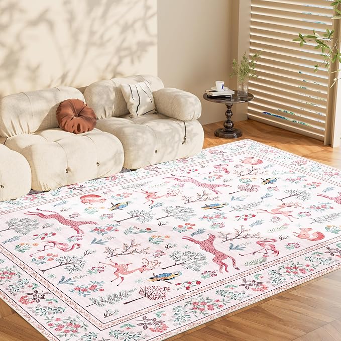 DUKINO 5x7 Area Rugs, Washable Animal Rug - Image 9