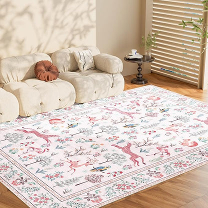DUKINO 5x7 Area Rugs, Washable Animal Rug - Image 9