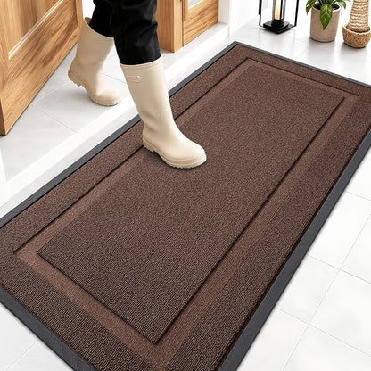 OLANLY Front Door Mat Outside 47x23, All-Season Heavy-Duty Rubber Doormat | by OLANLY