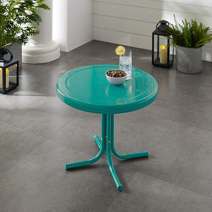 Crosley Furniture Griffith Weather Resistant Retro Metal Outdoor Side Table - Image 6