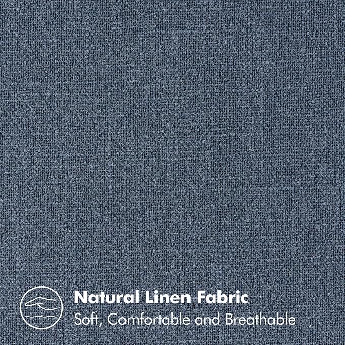 MIULEE Decorative Linen Euro Sham Pillow Covers 26x26 Inch Blue Ashes | Boho - Image 3