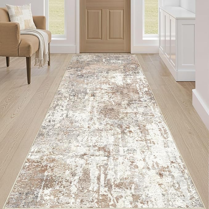 LOONGRUG Runner Rug 2x10 Washable Non-Slip Kitchen Neutral Modern Rug | - Image 4