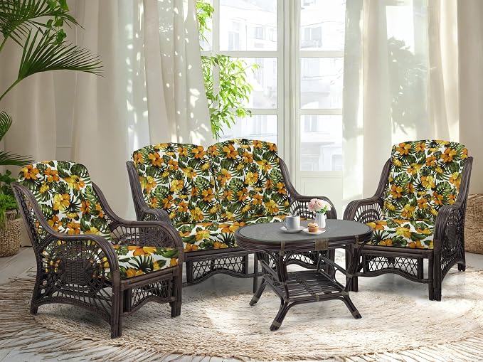 Malibu Lounge Loveseat Sofa Natural Rattan Wicker Handmade Design - Image 5