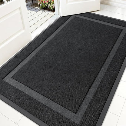 OLANLY Front Door Mat Outside 59x34, All-Season Heavy-Duty Rubber Doormat | Jet by OLANLY