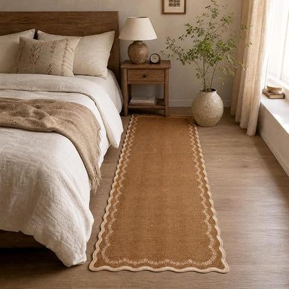 GarveeHome 2.5x8 Scalloped Washable Runner Rug Non Slip Hallway Kitchen Rug | - Image 4