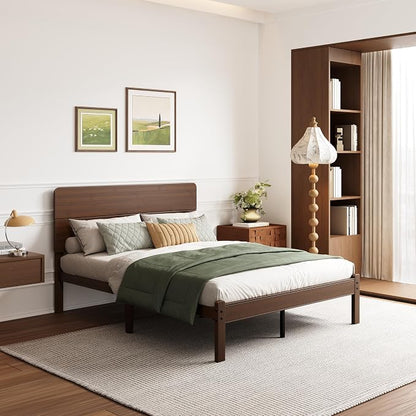 BOSRII 14in High Solid Bamboo Wood Platform Queen Size Bed Frame - Image 4