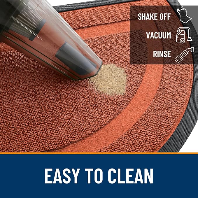 OLANLY Half Circle Front Door Mat Outside 35x23 All-Season Rubber Doormat | - Image 5