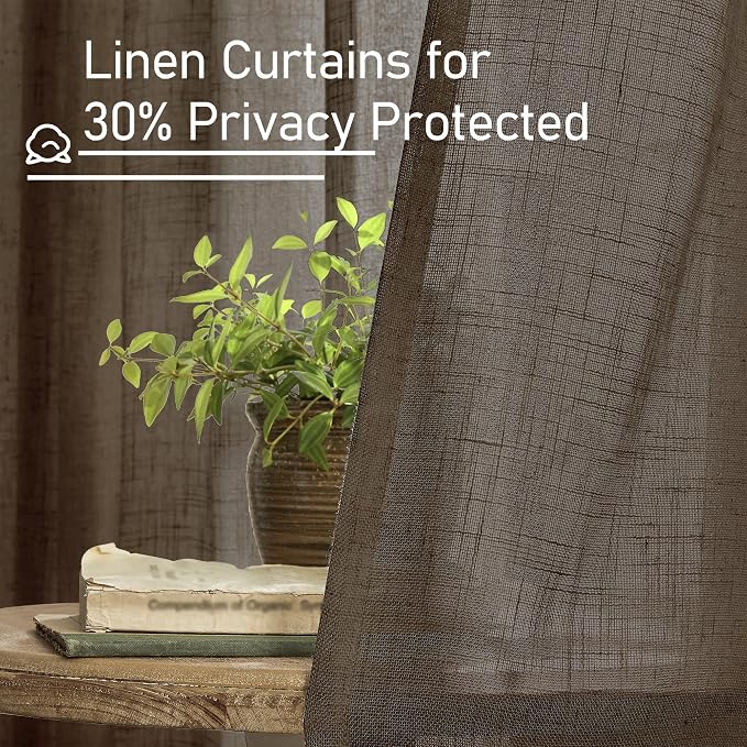 Linen Semi Sheer Curtains 48 Inch - Image 5