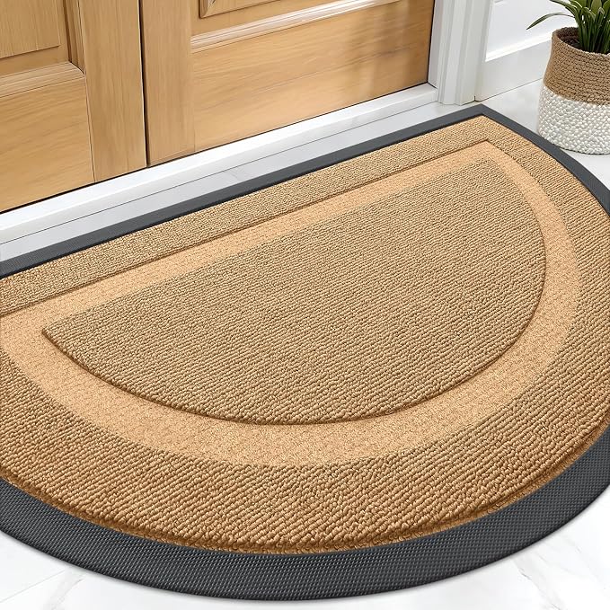 OLANLY Half Circle Front Door Mat Outside 33x21 All-Season Rubber Doormat | by OLANLY