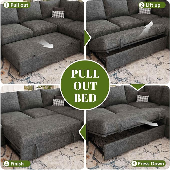 108 Inch Sectional Sleeper Sofa - Image 7