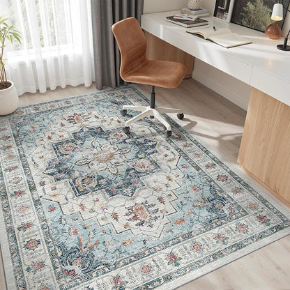 Madane 5x7 Area Rugs for Living Room, Non-Slip Washable Rug, Soft Low Pile - Image 4